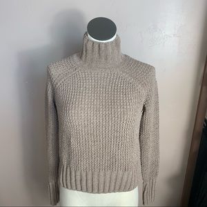 Chenille tan cozy turtle neck sweater